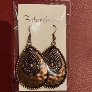 Copper Hammered Earring